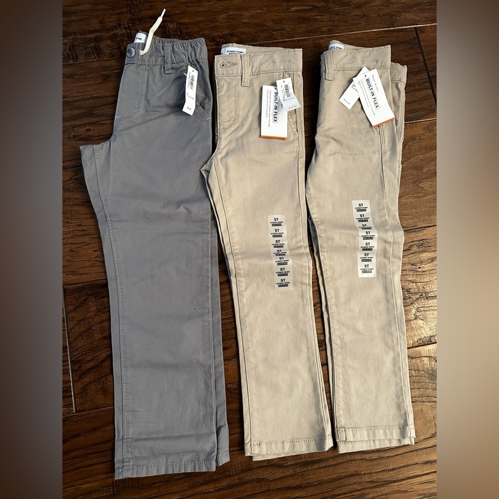 Set of Three NWT Old Navy Khaki 5T Pants